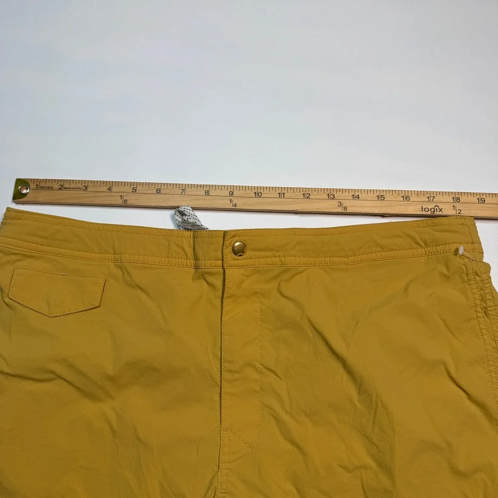 J.Crew Mens Swim Trunks Mustard Yellow Mesh Lined Board Shorts Size 38
